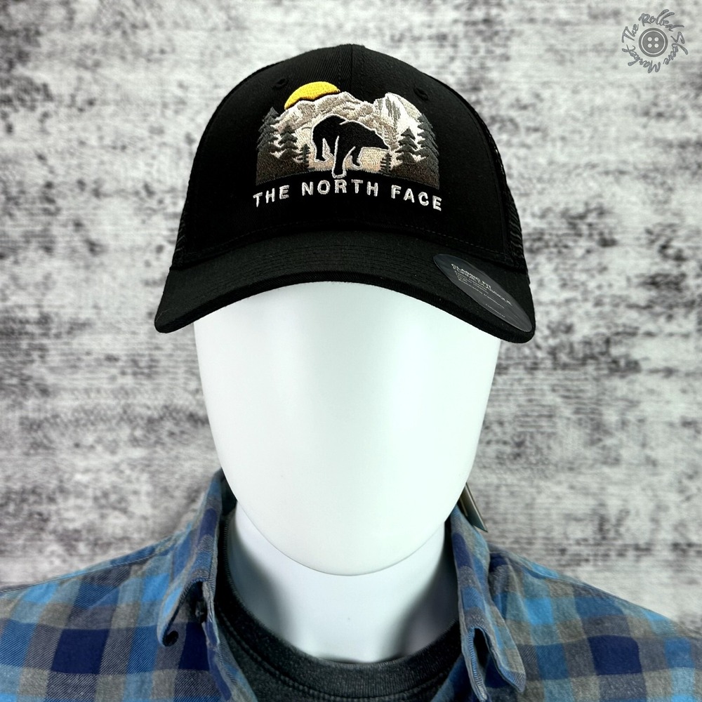 NWT - The North Face Embordered Mudder Trucker Hat Cap‎ TNF Black O/S Bear